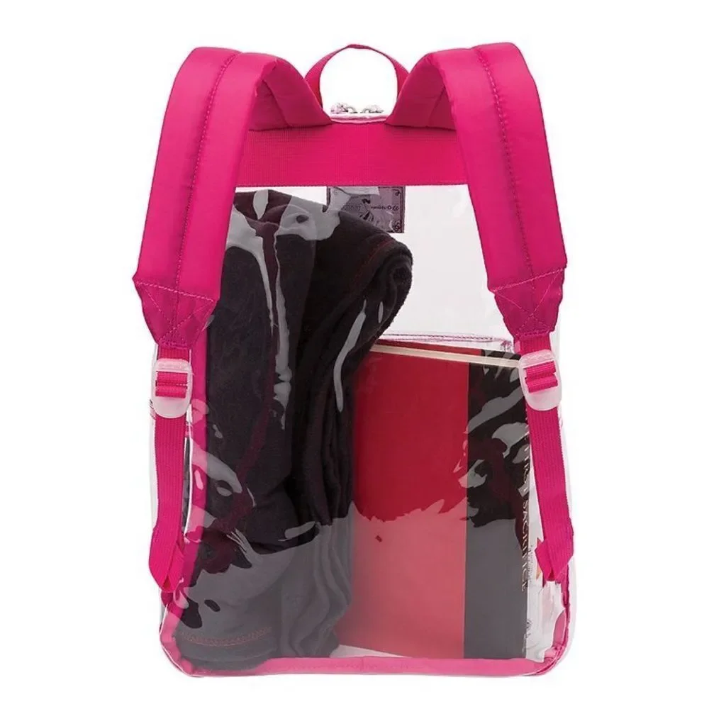 Clear Pink Backpack Outdoor bag Clear Pass Daypack (Pink Peacock) backpack
